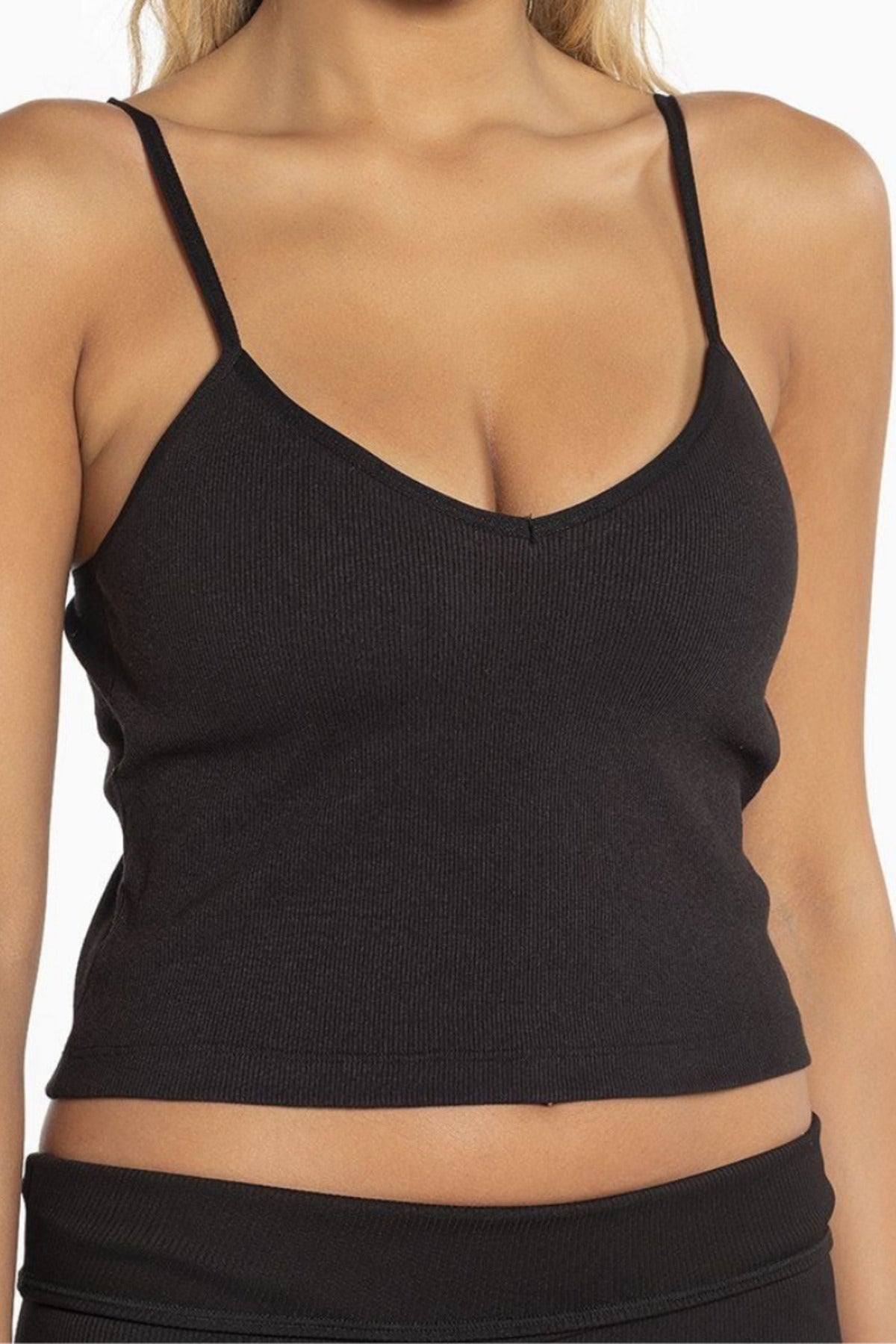 Kadın Crop Atlet Askılı Basic Esnek Günlük Spor Bluz