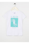 Baskılı Beyaz Erkek Çocuk T-shirt Merpa