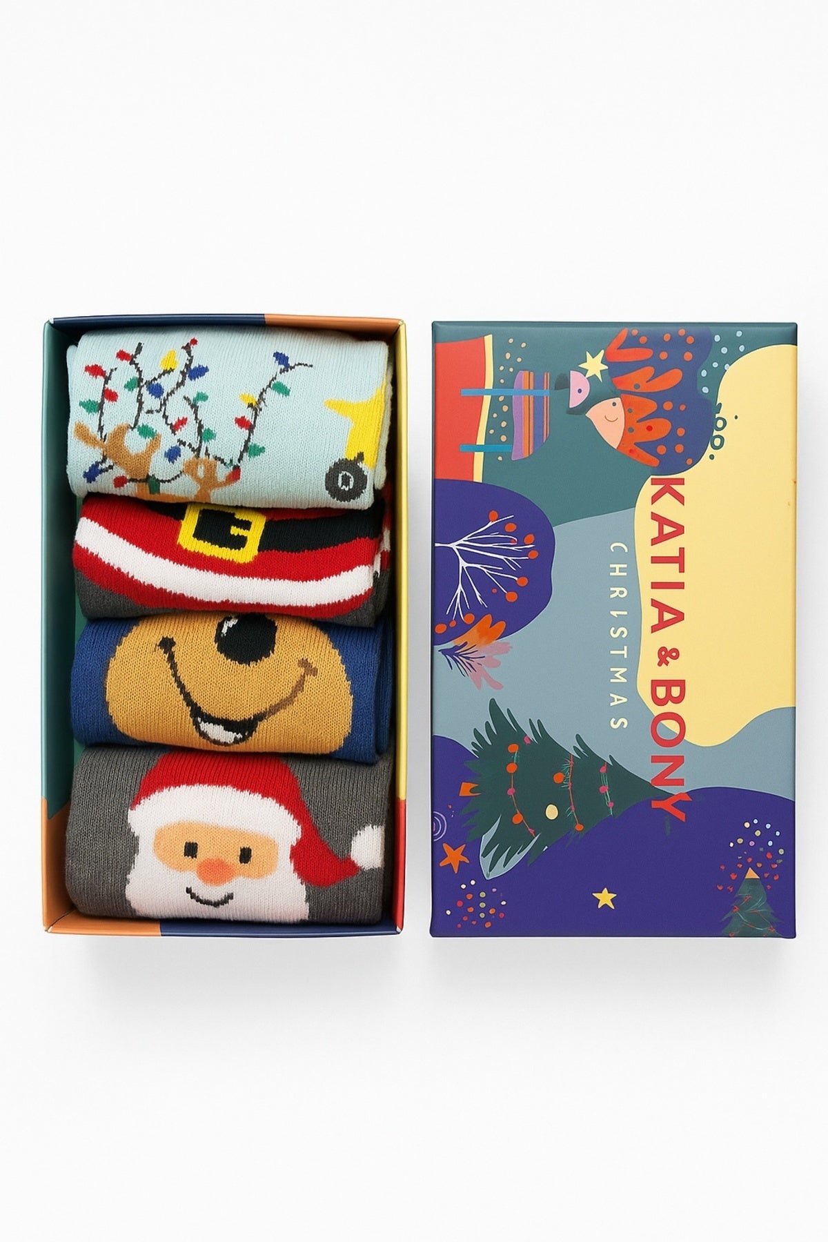 Katia & Bony Unisex 4'lü Paket Yılbaşı Kutulu Soket Çorap