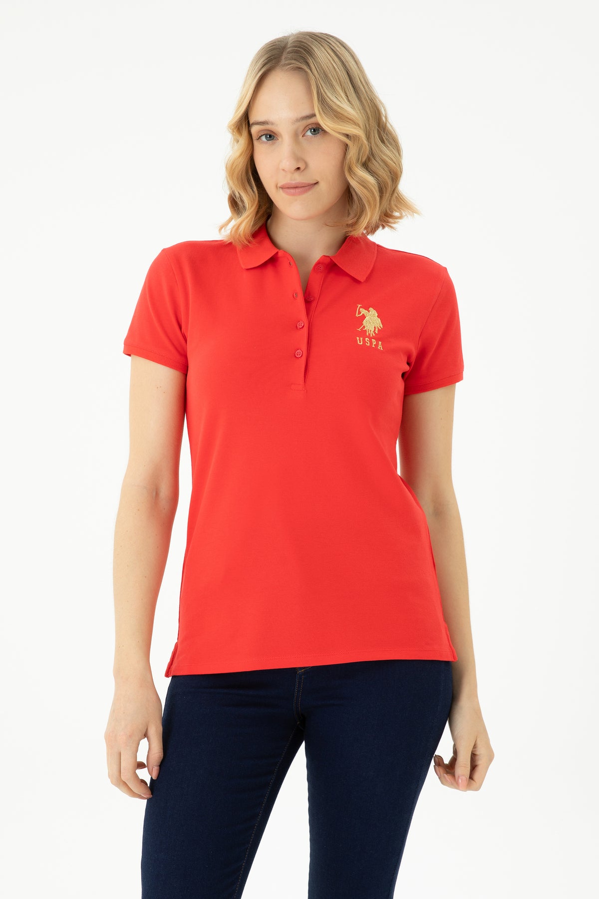 Kadın Su Yeşili Basic Polo Yaka Tişört 50262700-VR083