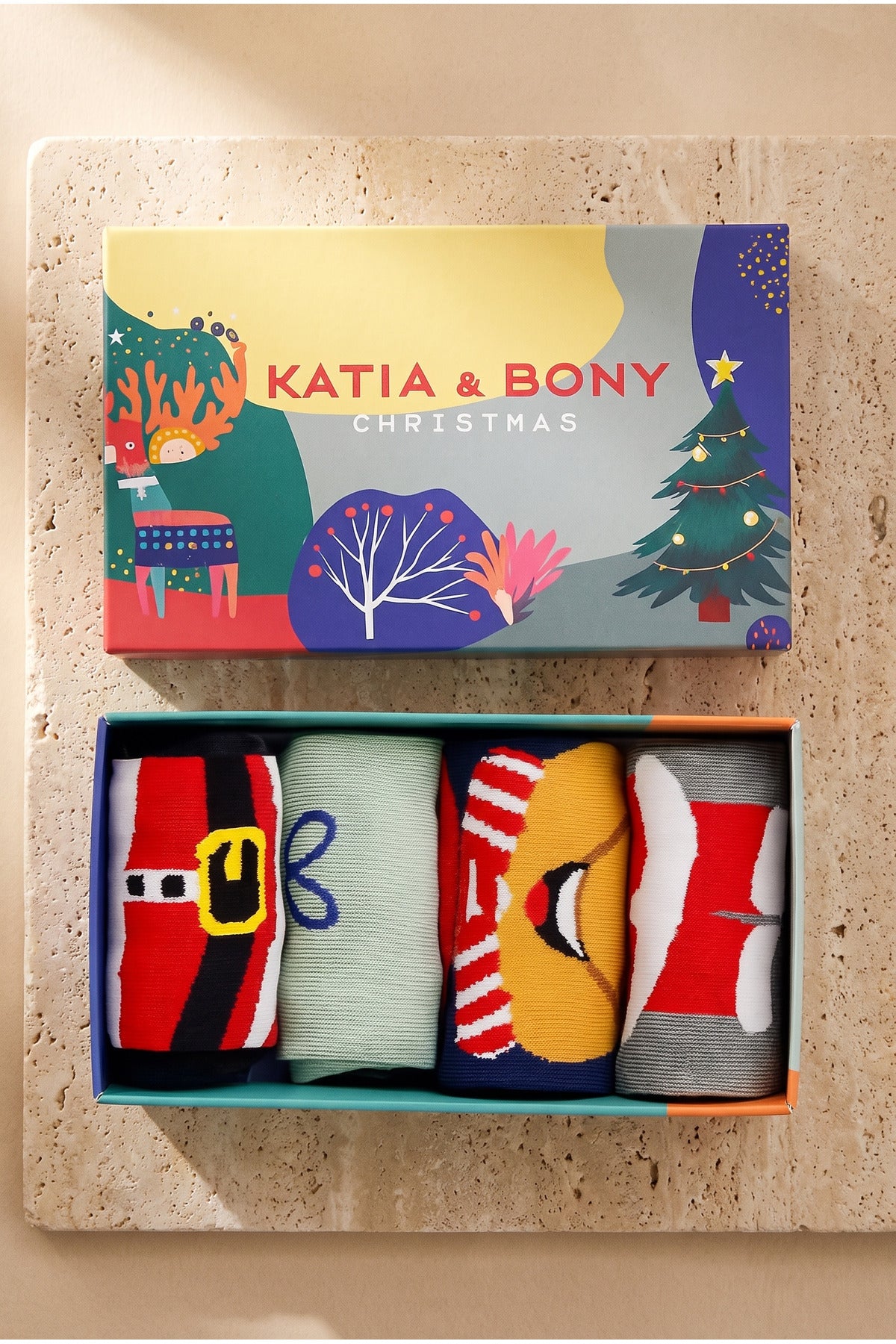 Katia & Bony Unisex 4'lü Paket Yılbaşı Kutulu Soket Çorap